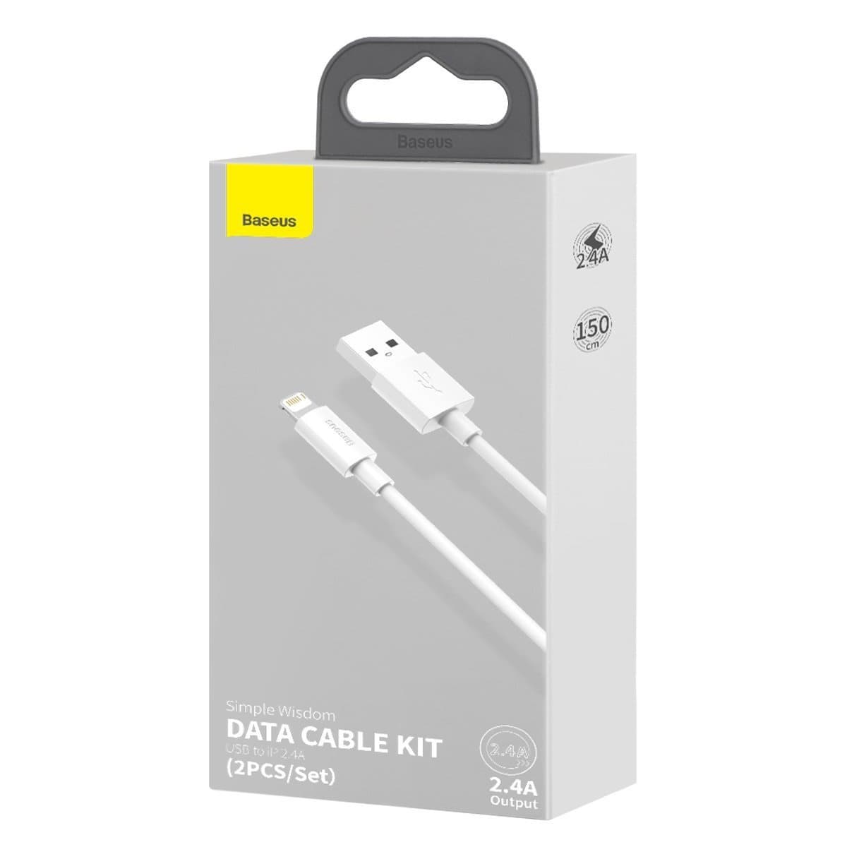 Baseus Simple Wisdom Kabel USB na Lightning 2.4A, 1.5m (2 kosa) 8