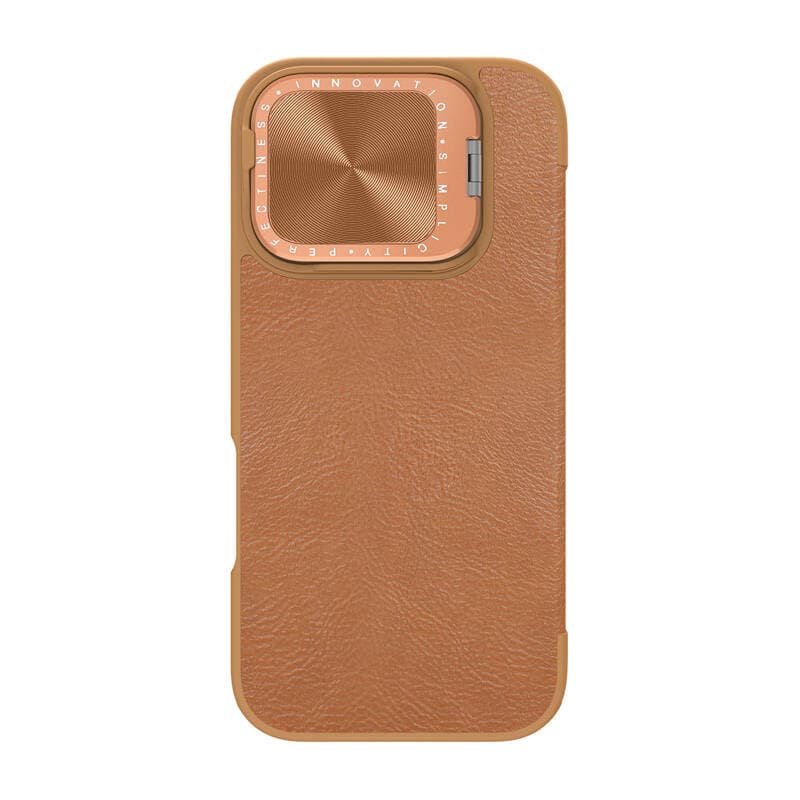 Etui Nillkin Qin Prop Leather za iPhone 16 (rjav) 2