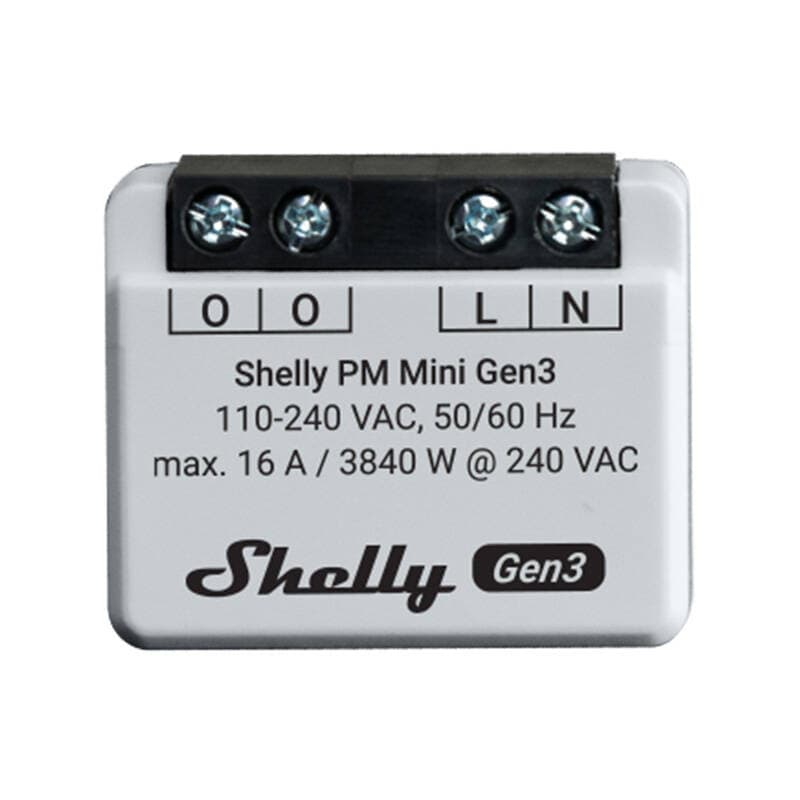 Shelly PM Mini Gen3 kontroler, WiFi/Bluetooth - pametni merilnik energije