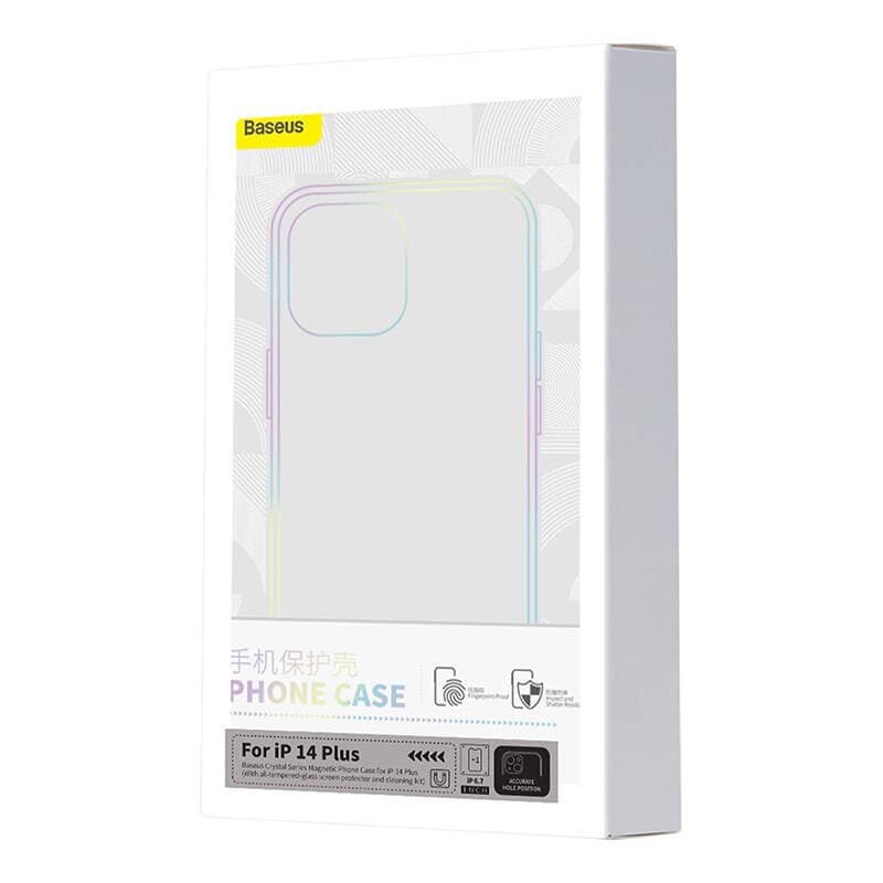 Magnetni ovitek Baseus Crystal Series za iPhone 14 Plus + kaljeno steklo 7