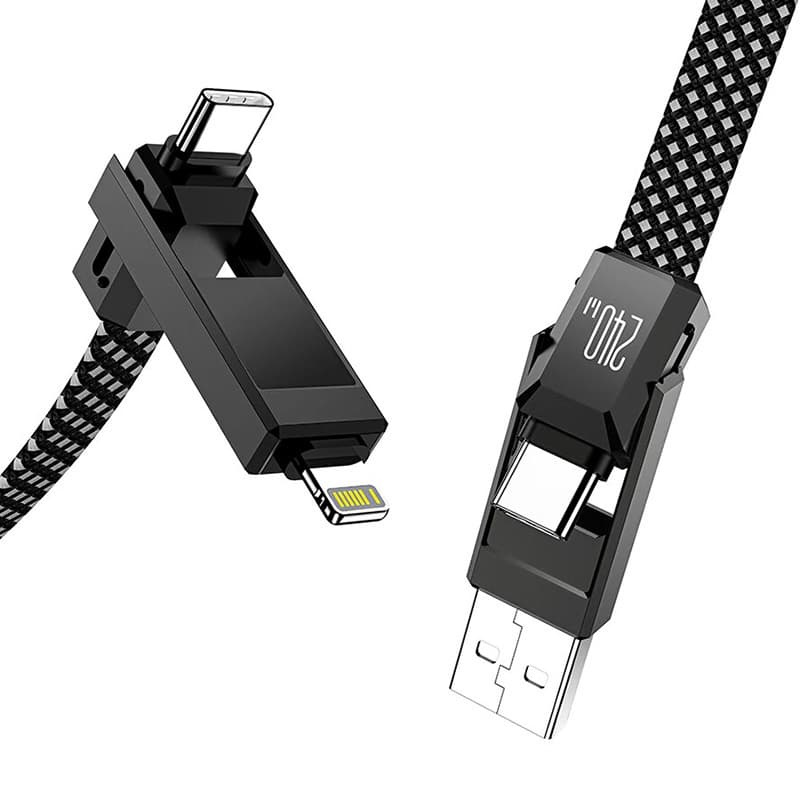 Večnamenski kabel Blitzwolf BW-HDC7 USB-A/C + Lightning, 240W, 1.2m (črn) 4