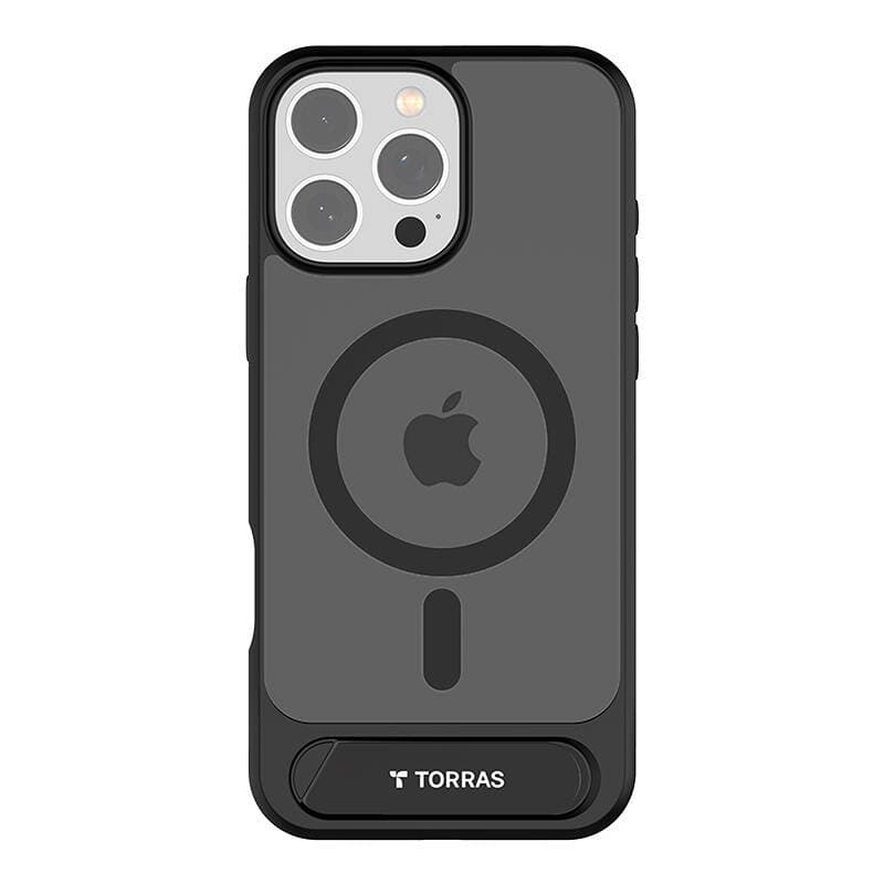 Ovitek Torras Pstand za iPhone 16 Pro, črn