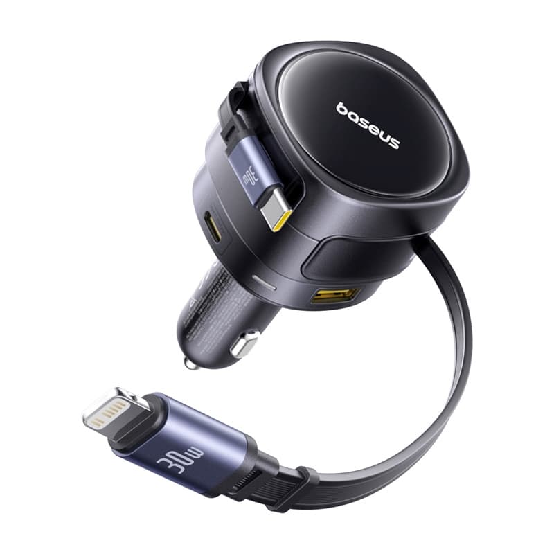 Avto polnilnik Baseus Enjoyment Max 90W (USB-C+Lightning kabla, USB-A+USB-C vhoda) 2