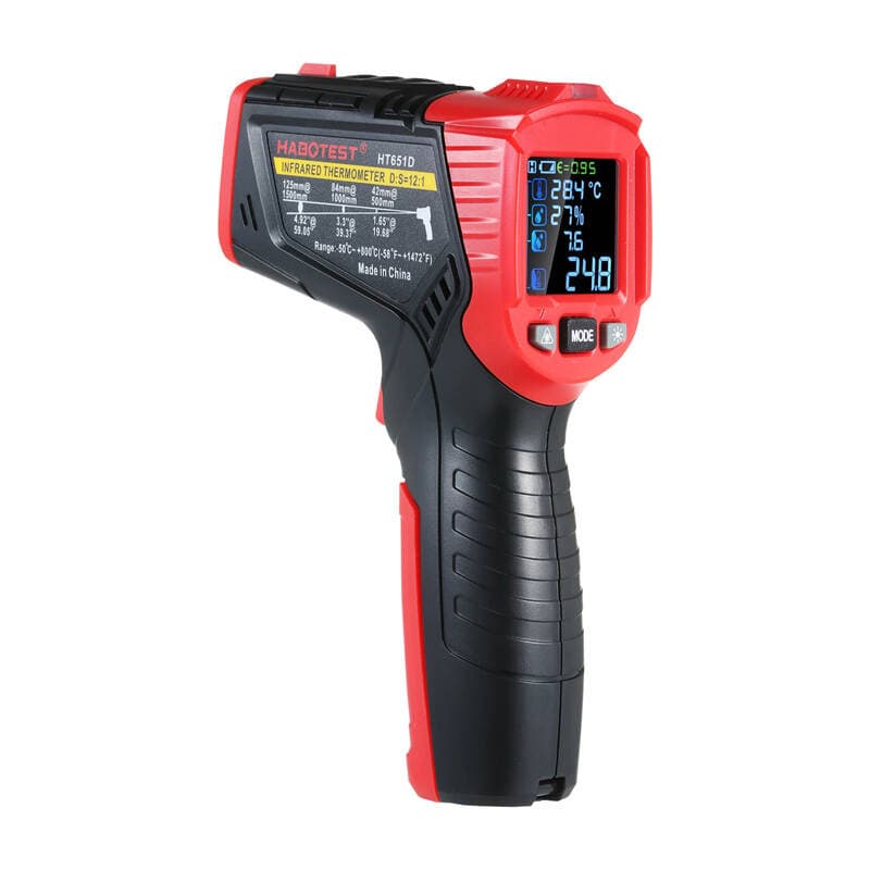 Habotest HT651D: Digitalni laserski pirometer z merilnikom vlažnosti
