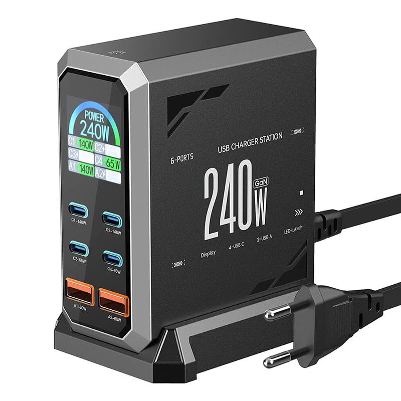 Omrežni polnilnik Blitzwolf BW-S31, 6 vrat (4xUSB-C, 2xUSB-A), 240W