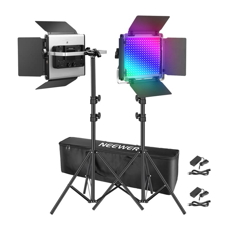 Neewer 2×660 PRO II RGB LED svetilki s stojali 2×200CM