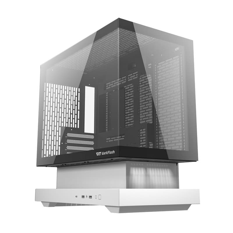 Ohišje za računalnik darkFlash F1, Midi Tower, belo + 6 ARGB ventilatorjev