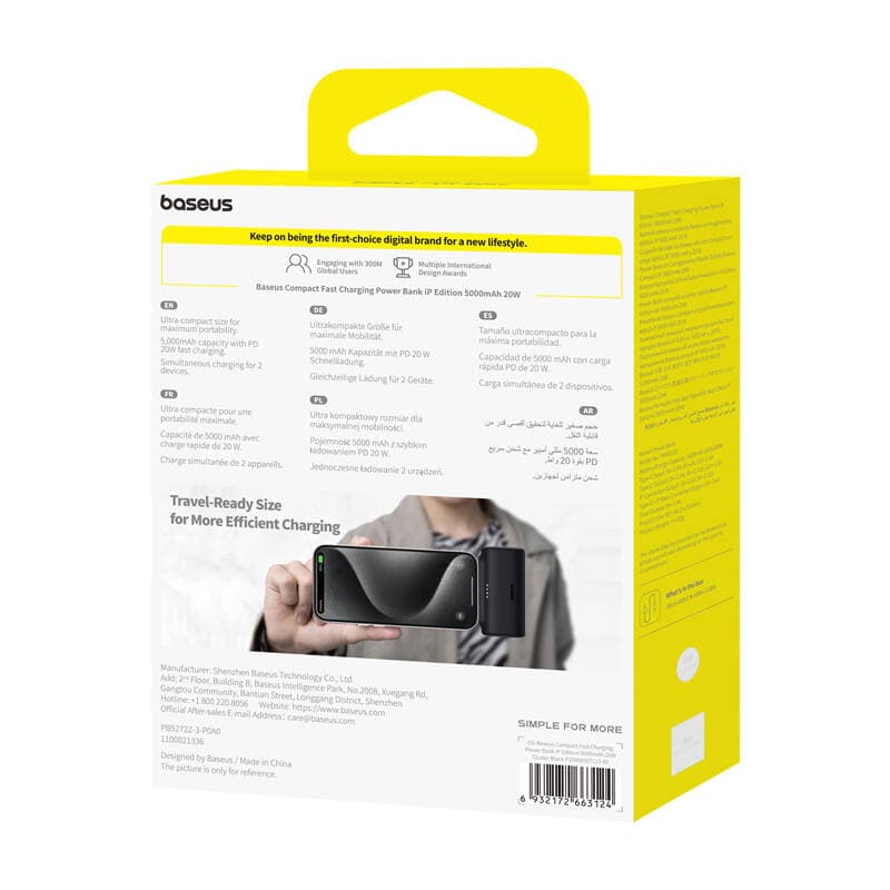 Baseus OS Compact IP Powerbank 5000mAh 20W (črna) 7