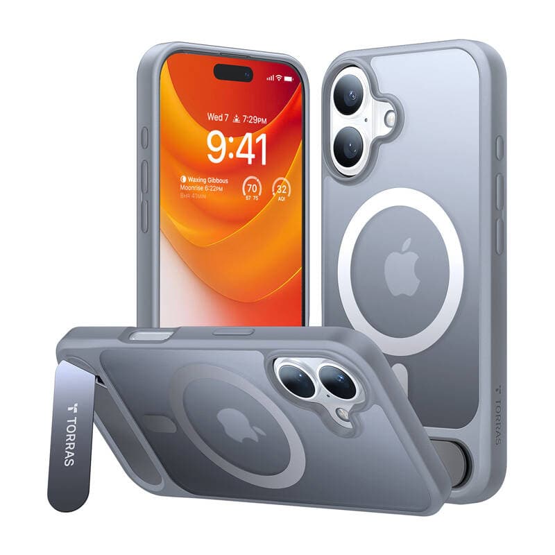 Torras Pstand etui za iPhone 16 Plus (titan siva) 2