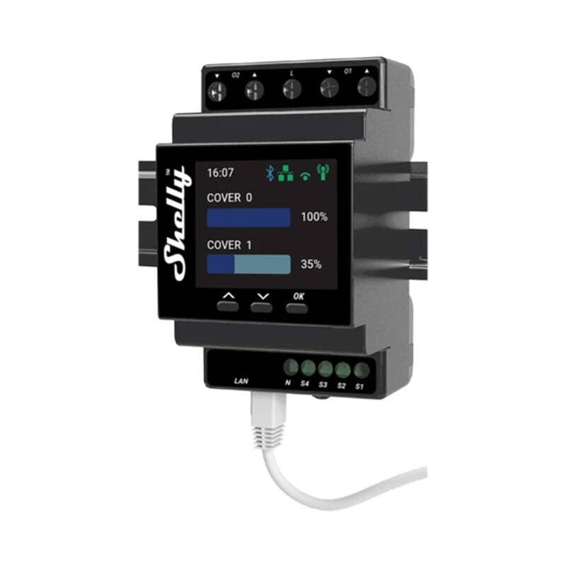 Shelly Pro Dual Cover PM DIN letev Dvojni krmilnik, WiFi (merjenje moči)