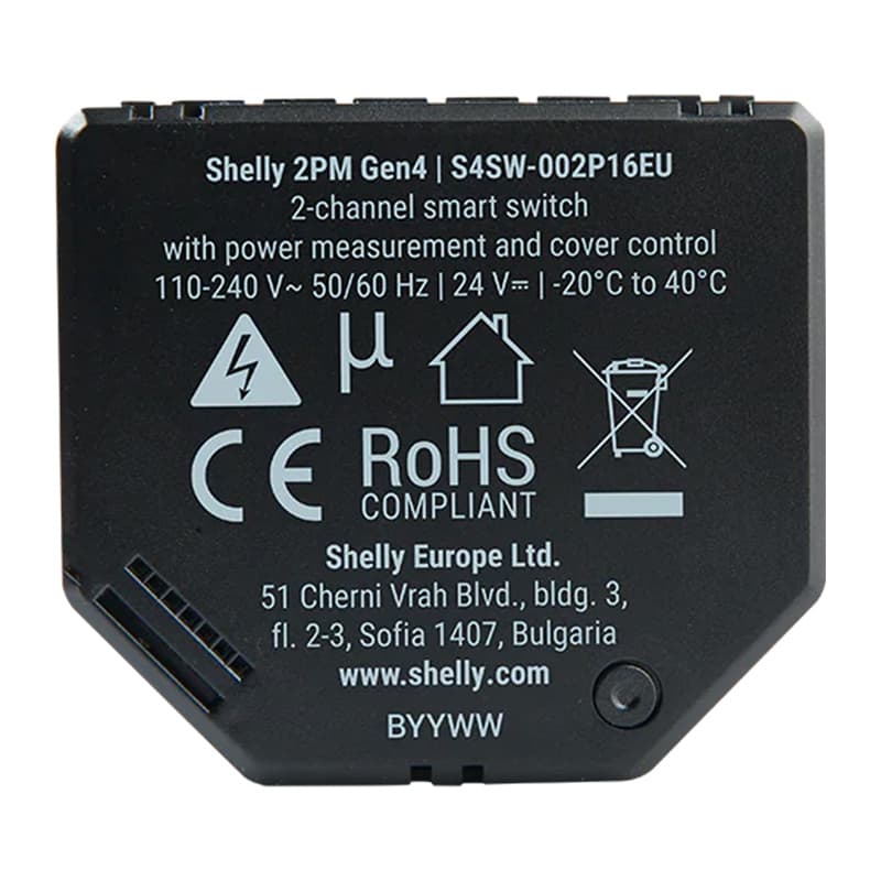 Pametni krmilnik Shelly 2PM Gen4 Zigbee/Matter 3