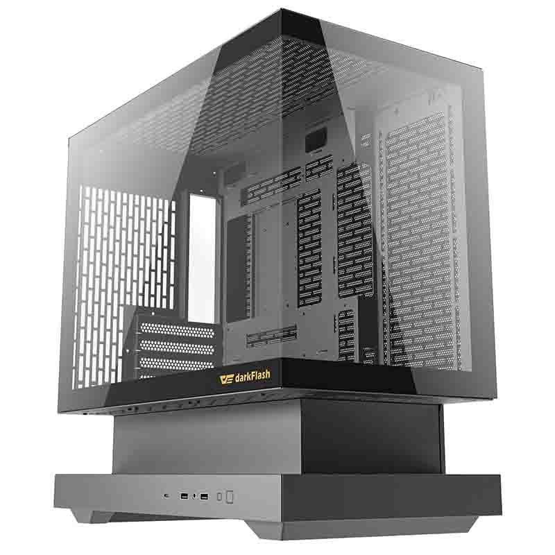 Ohišje za računalnik darkFlash F1, Midi Tower, črno + 6 ARGB ventilatorjev