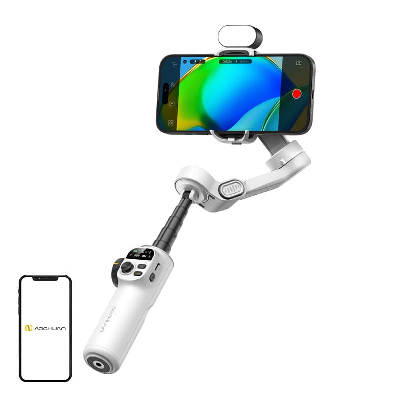 AOCHUAN X2 Gimbal z RGB osvetlitvijo - bel