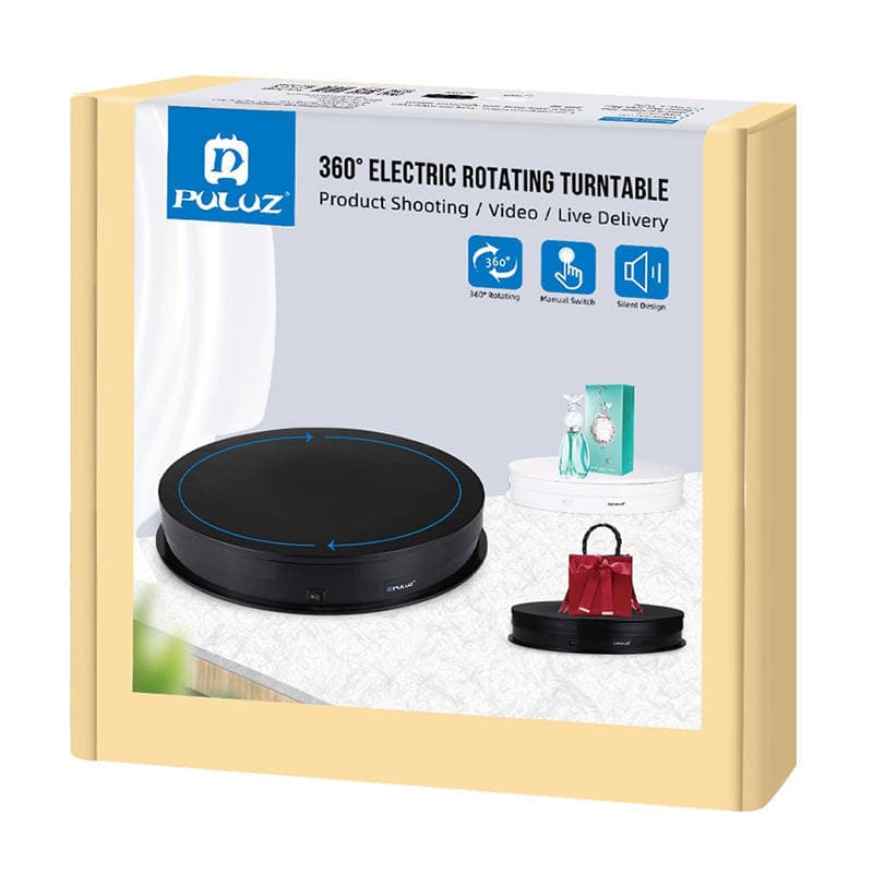 Električni vrtljivi podstavek Puluz 30cm, USB (črn) 2