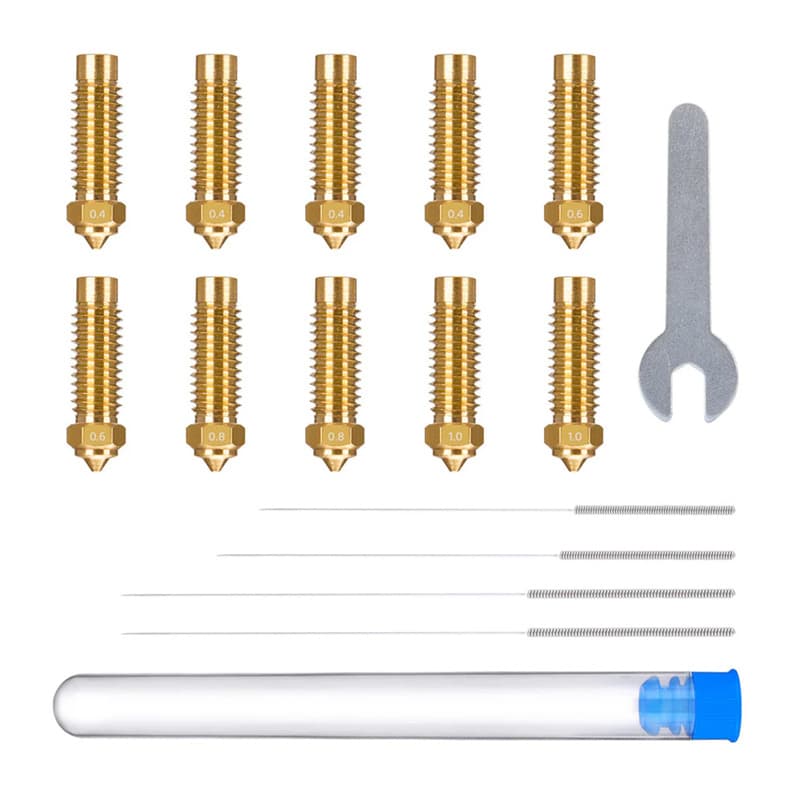 ELEGOO Neptune 4 Plus / 4 Max - Komplet medeninastih šob (0,4 mm x4, 0,6 mm x2, 0,8 mm x2, 1,0 mm x2)