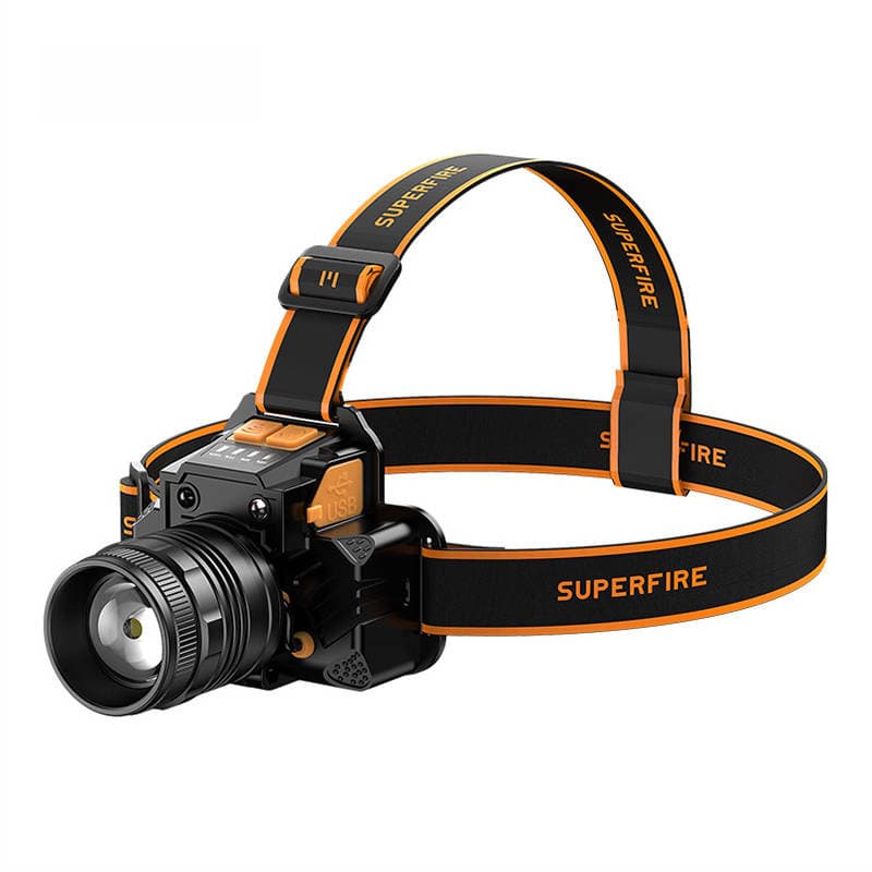 Naglavna svetilka Superfire HL58, 350 lm, USB, 3 načini, 200m