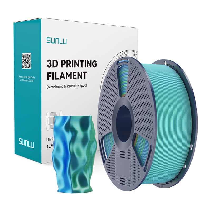 Sunlu PLA+ Silk Dvobarvni Filamenti (modro-zelena)