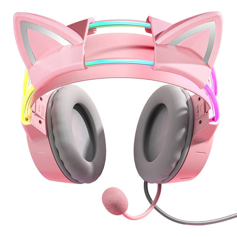 ONIKUMA X15Pro gaming slušalke Pink/Mačja ušesa 3