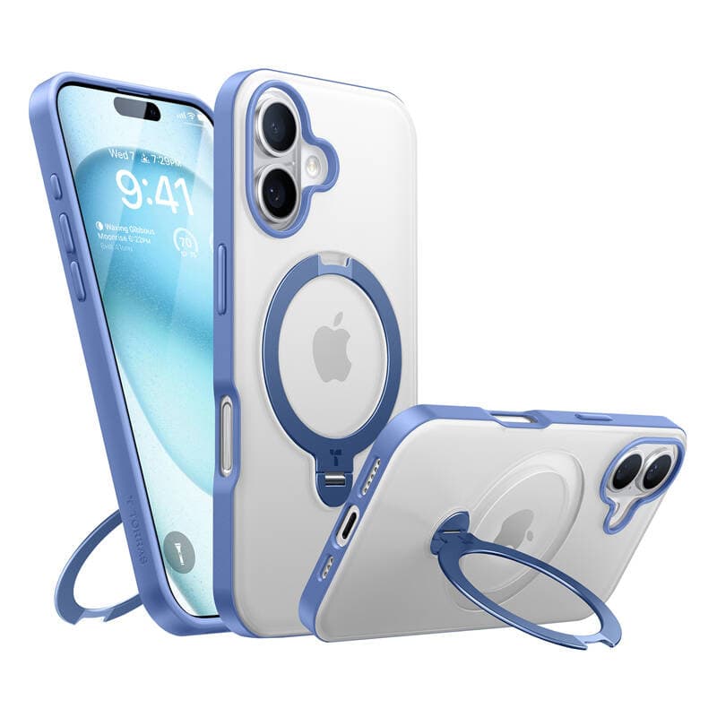 Torras Ostand Spin etui za iPhone 16 (modr) 2