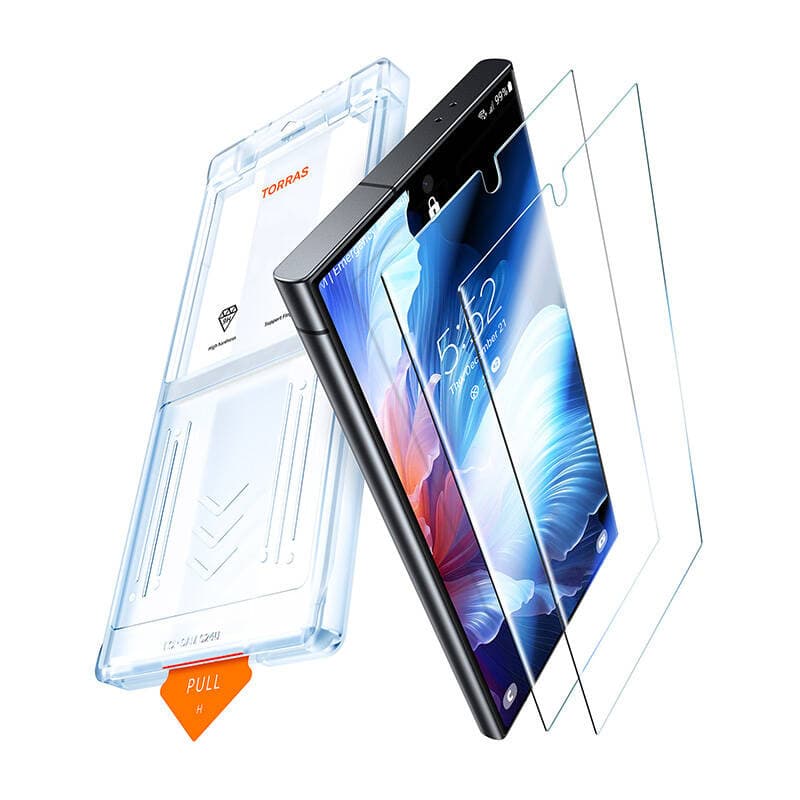 Zaščitno steklo Torras Install Master za Samsung S24 (9H+, odporno na modro svetlobo)