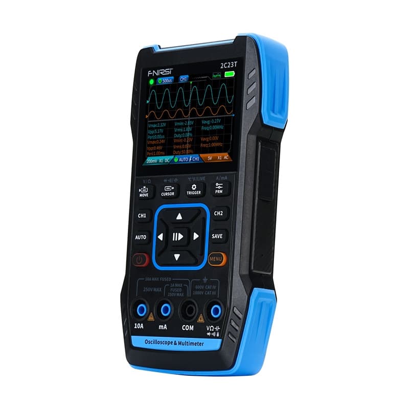 Prenosni 3-v-1 osciloskop FNIRSI 2C23T (osciloskop, multimeter, generator signalov)