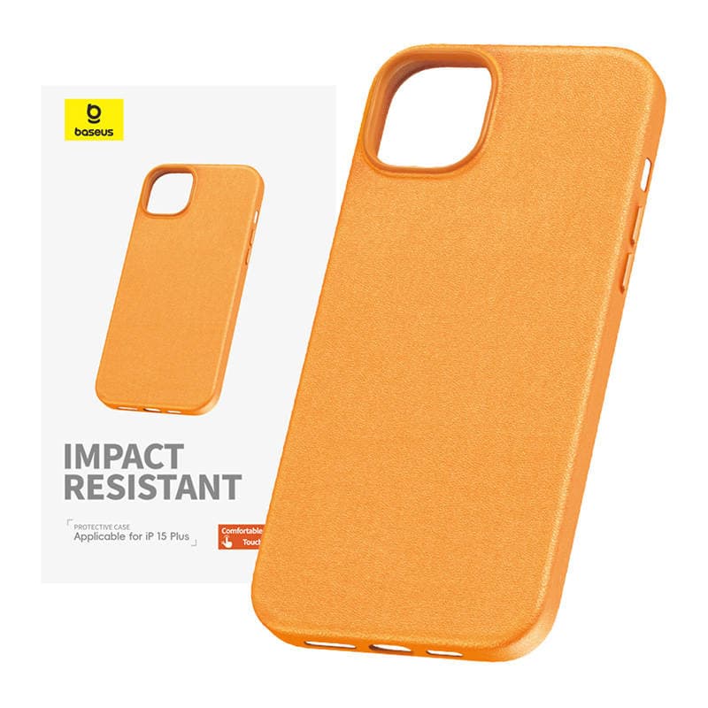 Baseus Fauxther Series ovitek za iPhone 15 Plus (oranž)
