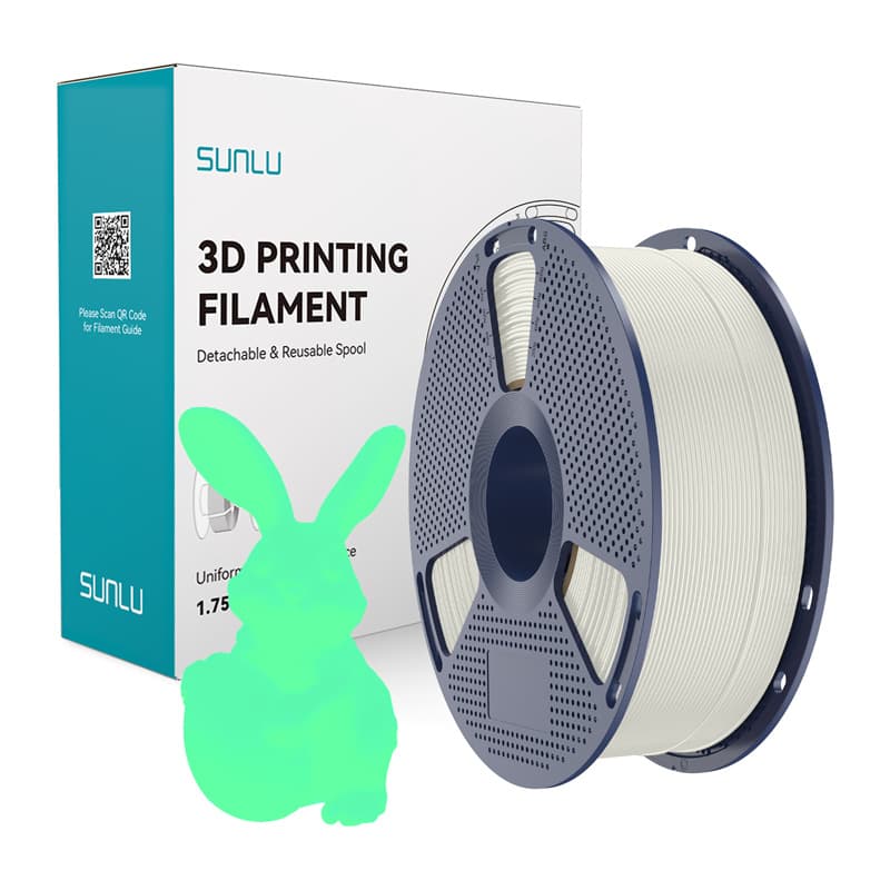 Sunlu PLA Glow-in-the-Dark Filament (bela in zelena)