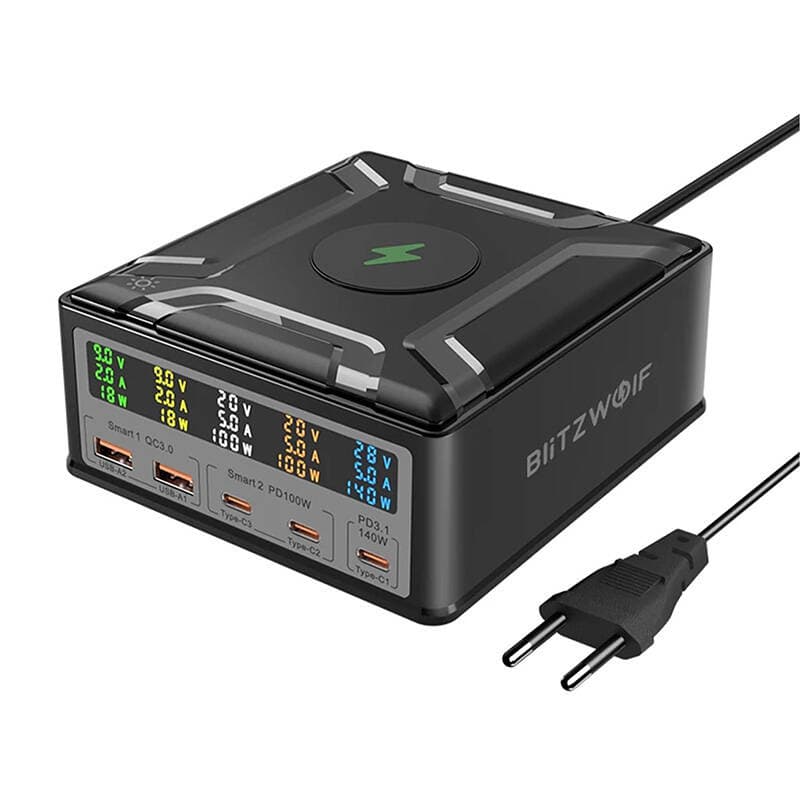Stenski polnilnik BlitzWolf BW-S26 250W (črn)