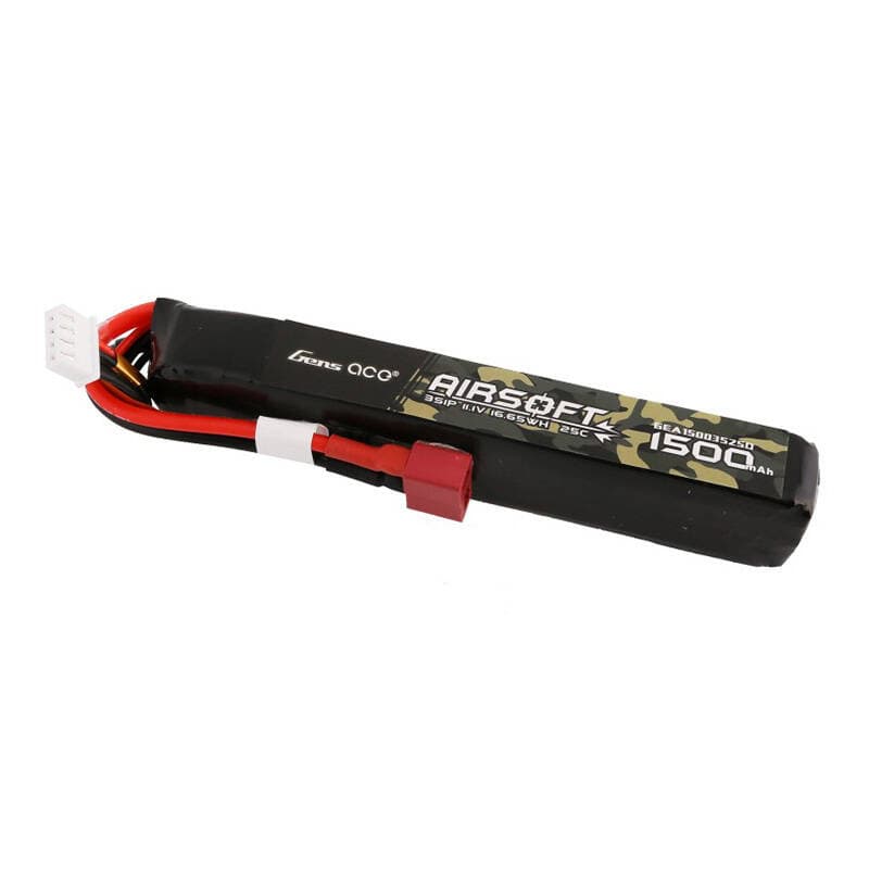 Gens ace 1500mAh 3S1P 11.1V 25C Airsoft Lipo z T-vtičem