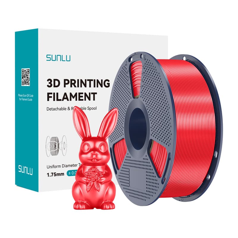 Sunlu PLA+ Silk filament, rdeča, 1.75 mm