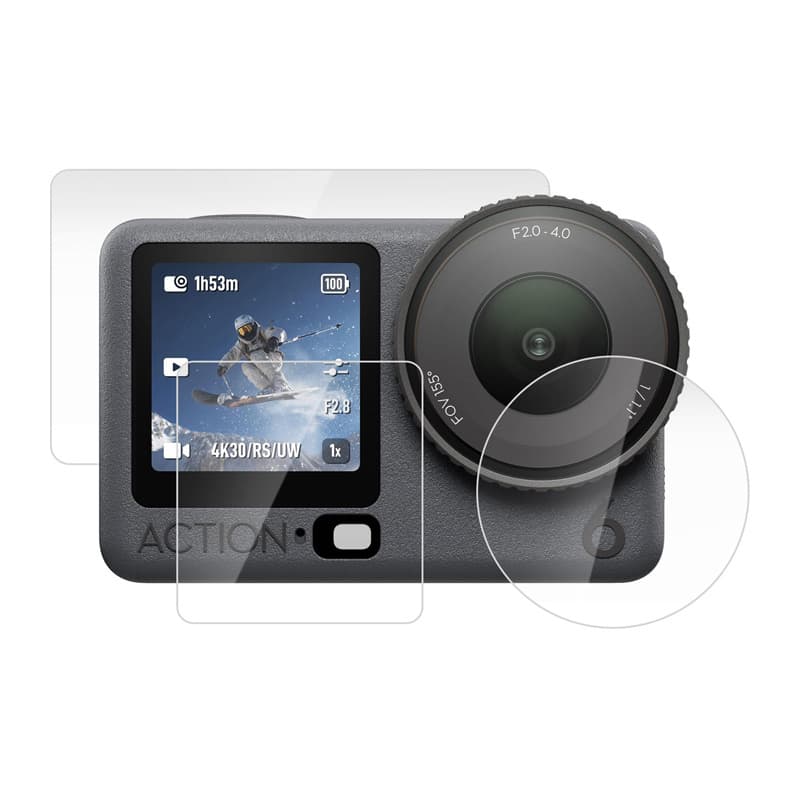 Puluz Komplet kaljenega stekla za DJI Osmo Action 6 (3 kosi)