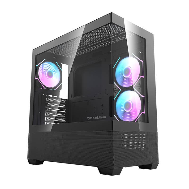 Računalniška ohišje Darkflash DS900 AIR (črno) + 6 ARGB ventilatorjev