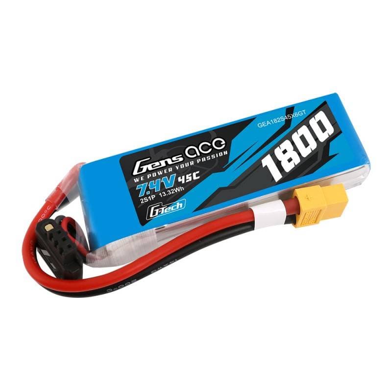GensAce G-Tech LiPo baterija 1800mAh 7.4V 45C 2S1P XT60 2