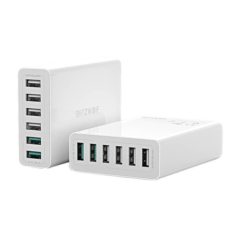 Blitzwolf BW-S15 USB polnilnik, 60W, QC 3.0 (bel)