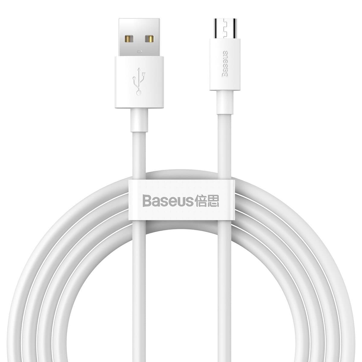 Baseus USB na Micro USB polnilni kabel 1.5m, 2.1A (2 kosa/set), bel 2
