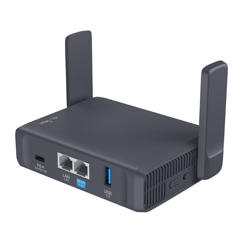 GL.iNet Slate 7 GL-BE3600 Wi-Fi 7 (3570 Mb/s) usmerjevalnik s Touchscreenom 4