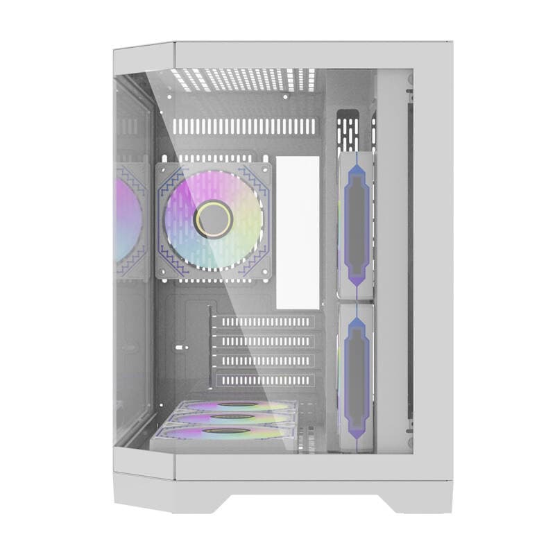Računalniško ohišje darkFlash FT418 (belo) + 6 aRGB ventilatorjev 2