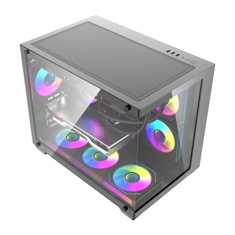 Računalniško ohišje darkFlash B275 PRO (črno) + 6 ventilatorjev 2