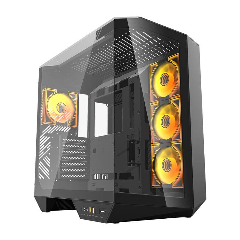 Računalniško ohišje Darkflash DY470 (črno) + 4 ventilatorji