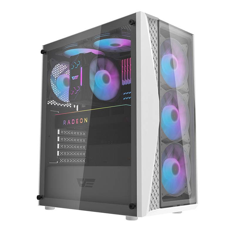 Računalniško ohišje Darkflash DK352 Plus (črno-belo) + 4 ARGB ventilatorji 8