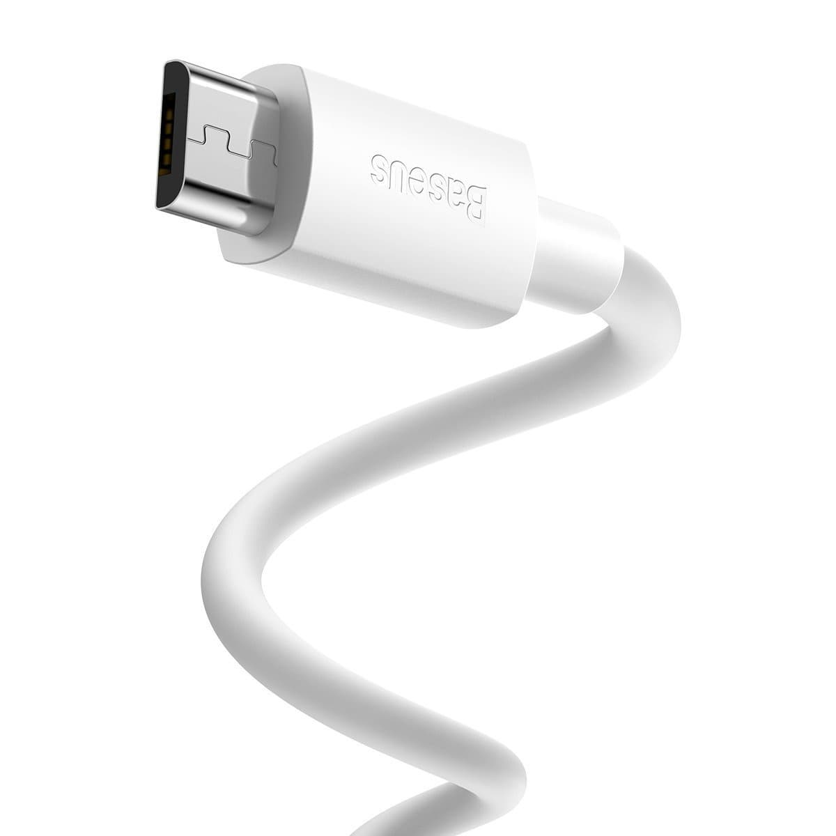 Baseus USB na Micro USB polnilni kabel 1.5m, 2.1A (2 kosa/set), bel 3