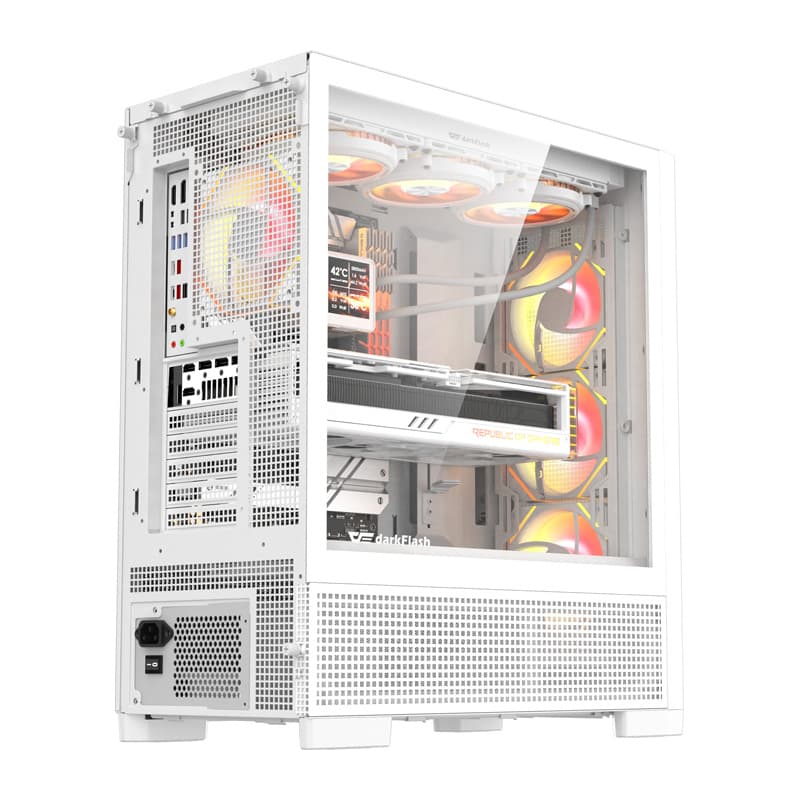 Računalniško ohišje DarkFlash AIRNOVA (belo) + 3 ventilatorji 4