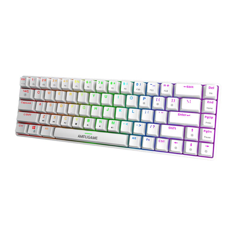 Fifine GK1W mehanska tipkovnica, 65% RGB (bel) 2