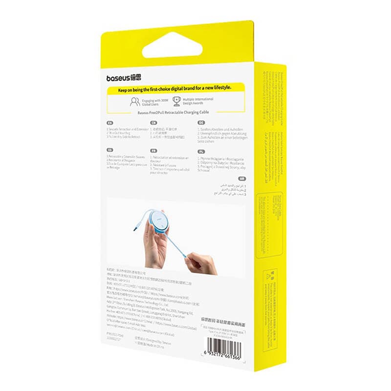USB Kabel Baseus Free2Pull USB-C na iP 20W 1m (modri) 7