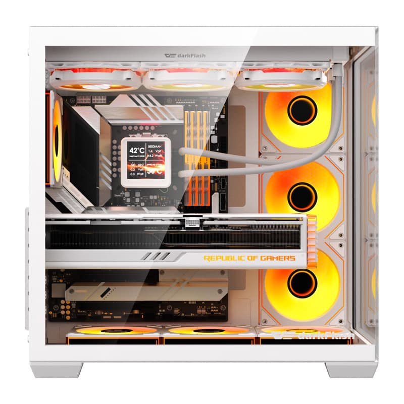 Računalniško ohišje DarkFlash C280 (belo) + 7 ventilatorjev 4