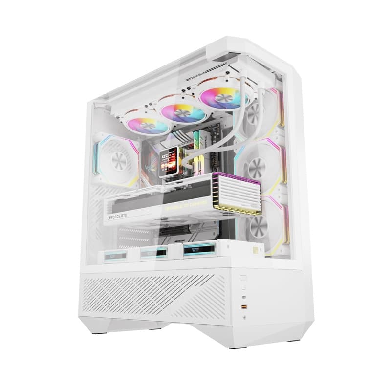 Ohišje Darkflash DY460 (belo) + 4 ARGB ventilatorji