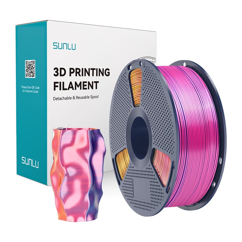 Sunlu PLA+ Silk Trobarvni Filamenti (rdeča-rumena-modra)