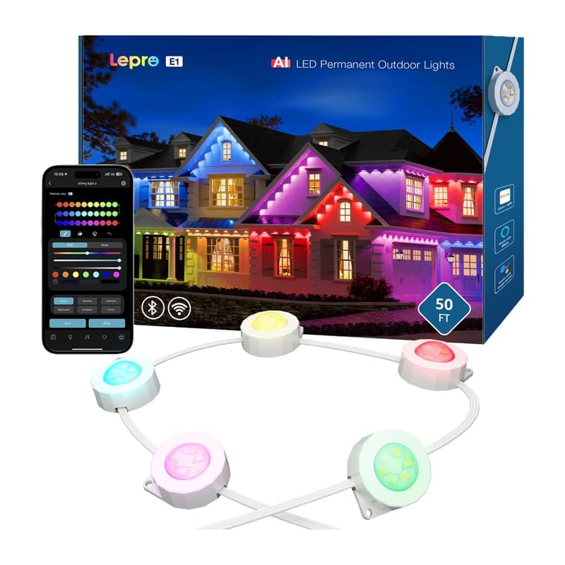 LEPRO E1-60 Pametna zunanja svetilka, 15.3m, RGB+CCT 2