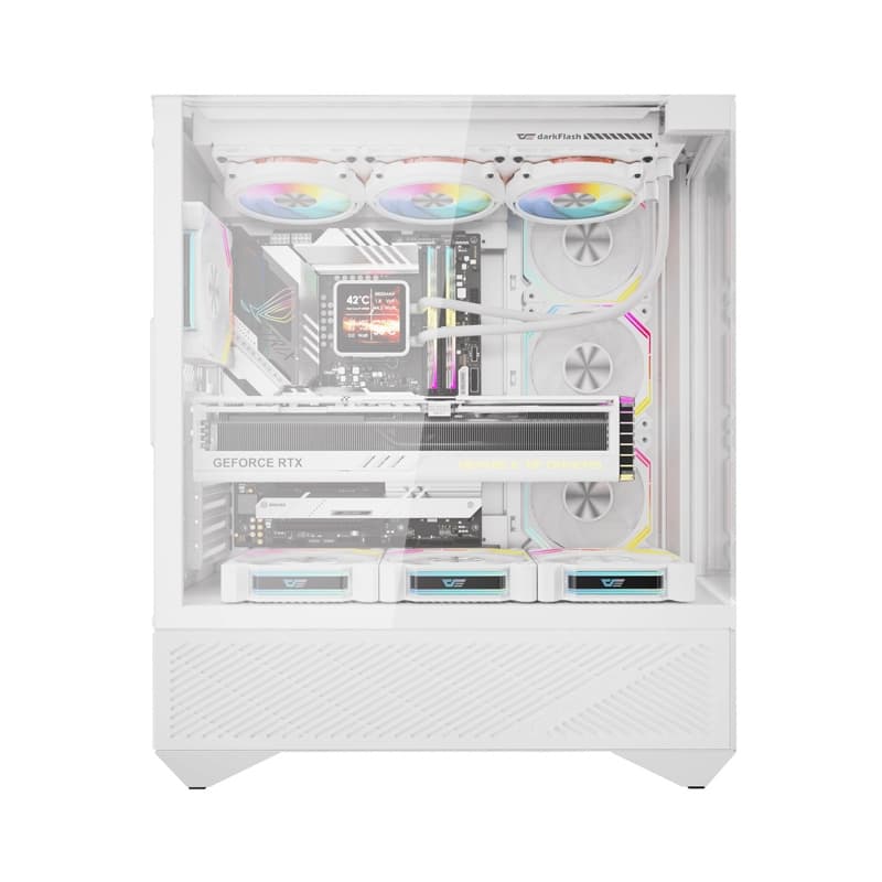 Ohišje Darkflash DY460 (belo) + 4 ARGB ventilatorji 2