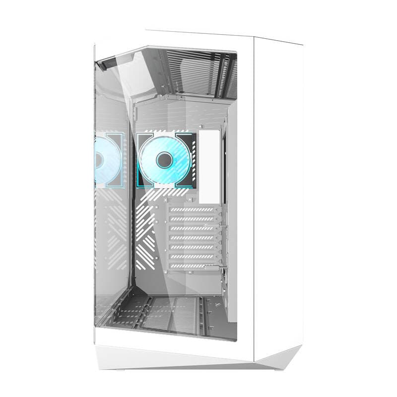Računalniško ohišje Darkflash DY470 (belo) + 4 ventilatorji 4